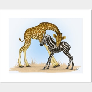 Giraffe and Zebra Posters and Art